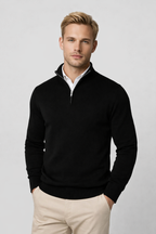 Men's Quarter-Zip Sweater With Stand Collar