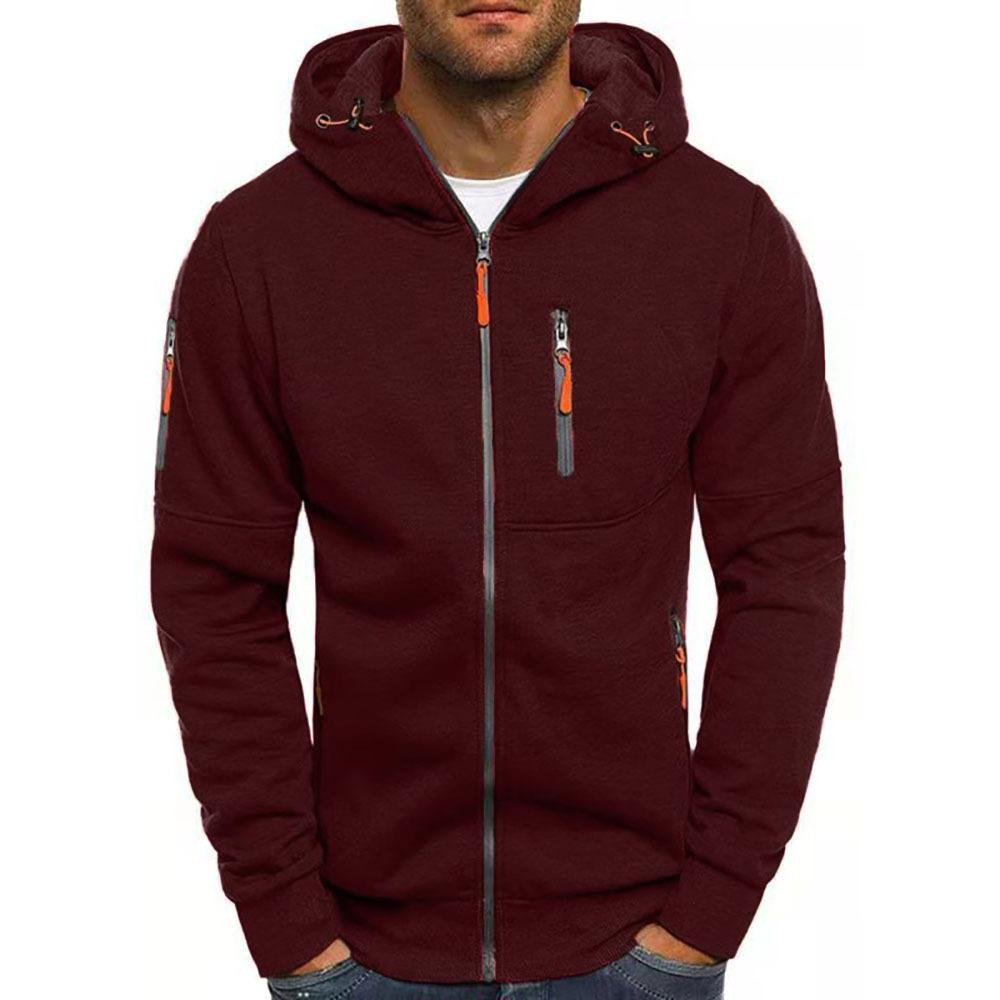 Men's Full-Zip Hoodie With Zippered Pockets