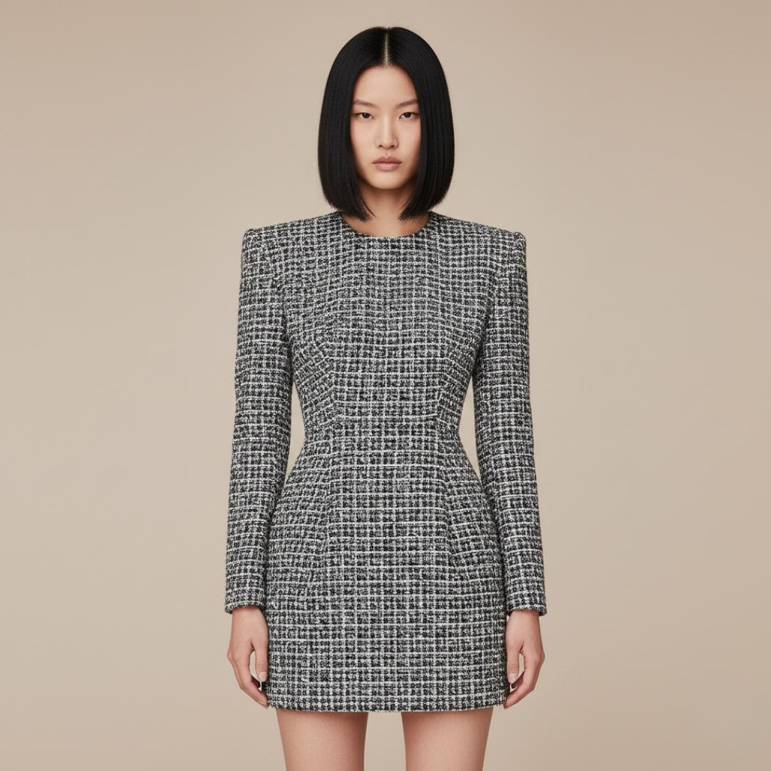 Women’s Structured Check Mini Dress