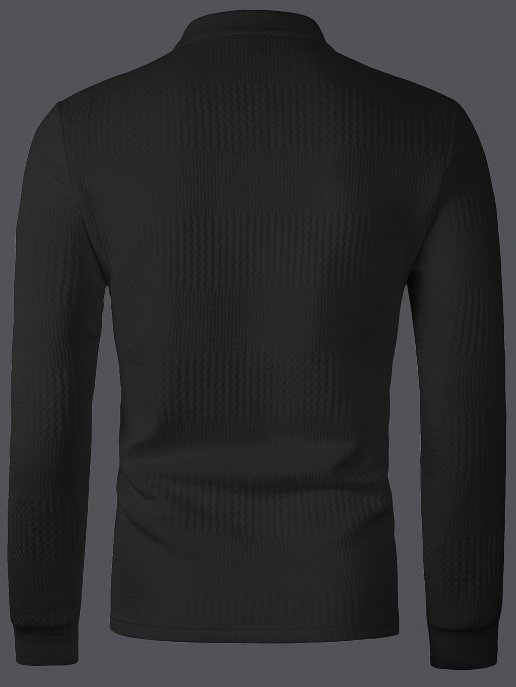 Men’s Textured Long Sleeve Henley Shirt