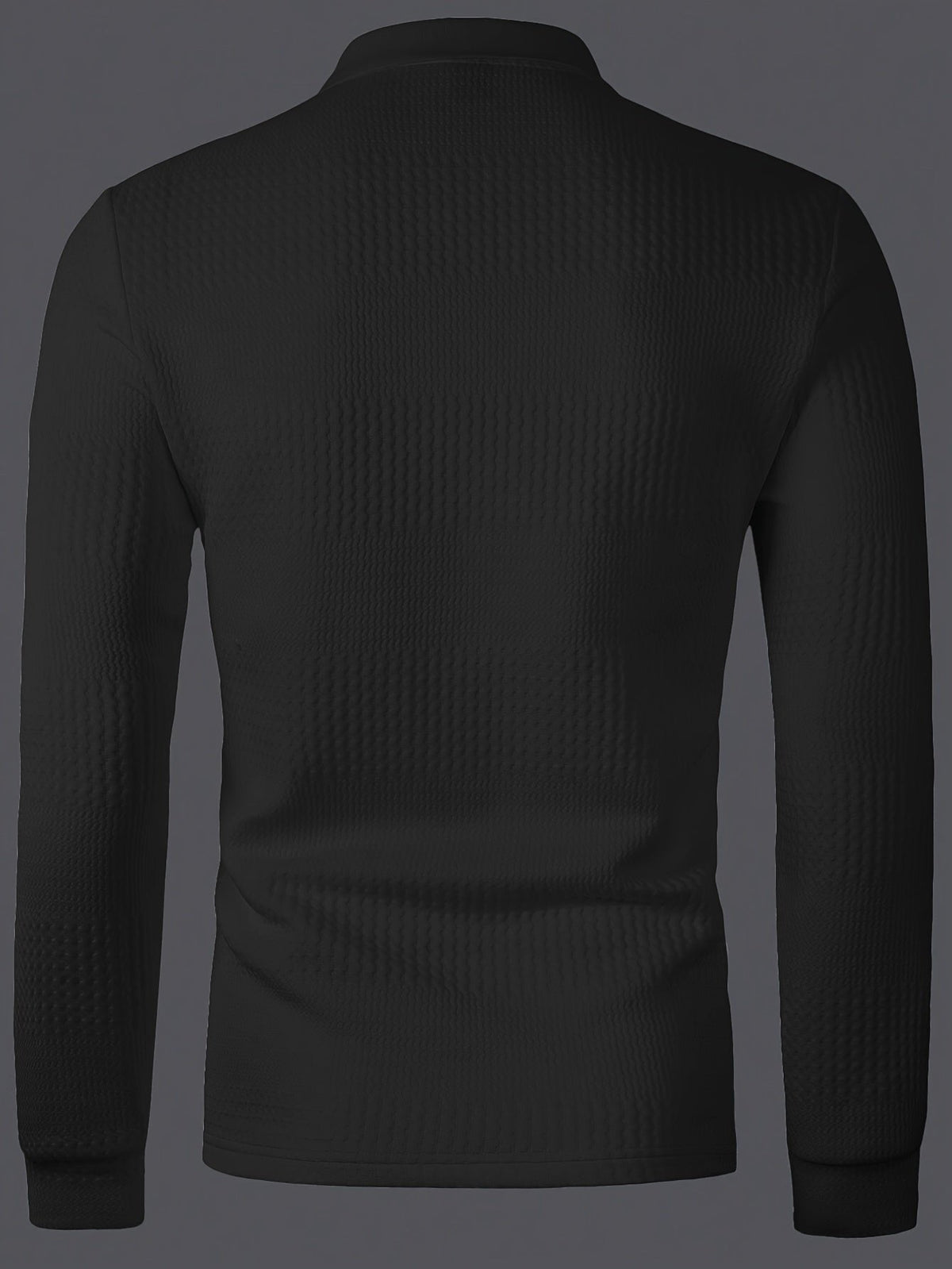 Men’s Textured Long Sleeve Henley Shirt
