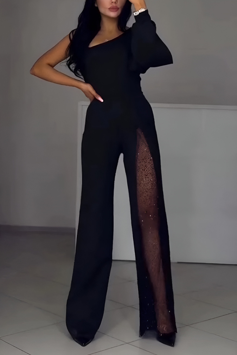 Women's One Shoulder Wide Leg Jumpsuit