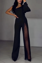 Women's One Shoulder Wide Leg Jumpsuit
