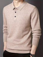 Men’s Long Sleeve Polo Shirt with Buttons
