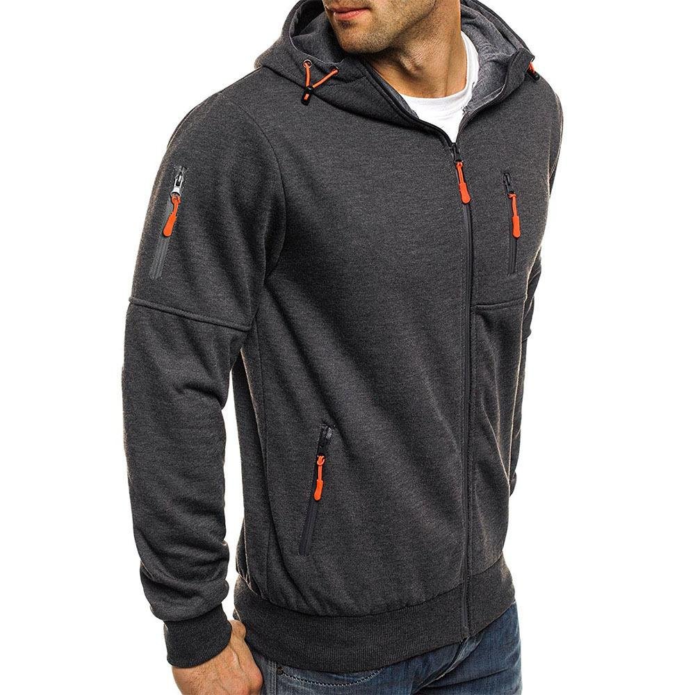 Men's Full-Zip Hoodie With Zippered Pockets