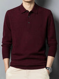 Men’s Long Sleeve Polo Shirt with Buttons
