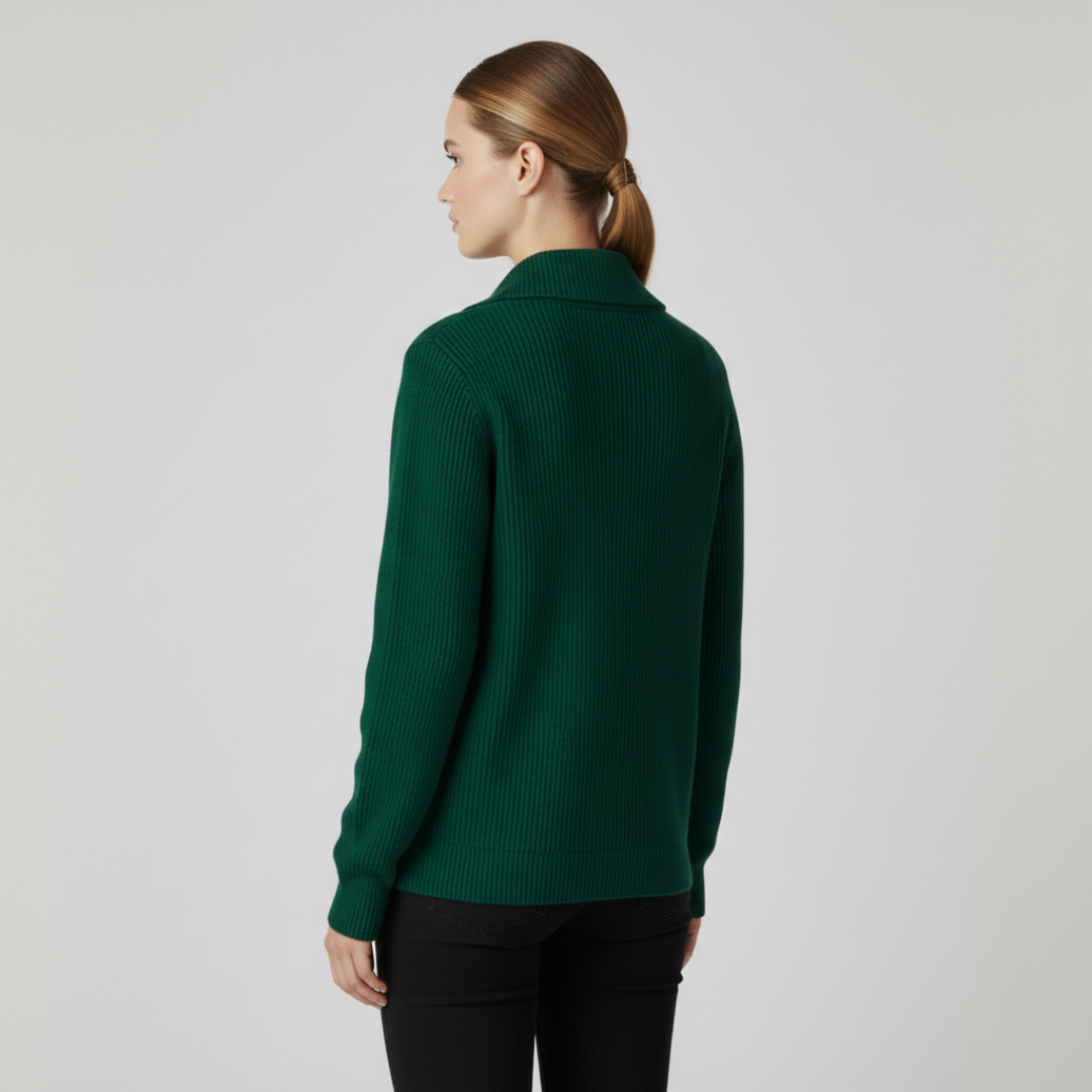 Women’s Ribbed Quarter-Zip Knit Sweater