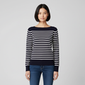 Women’s Striped Boat Neck Knit Sweater