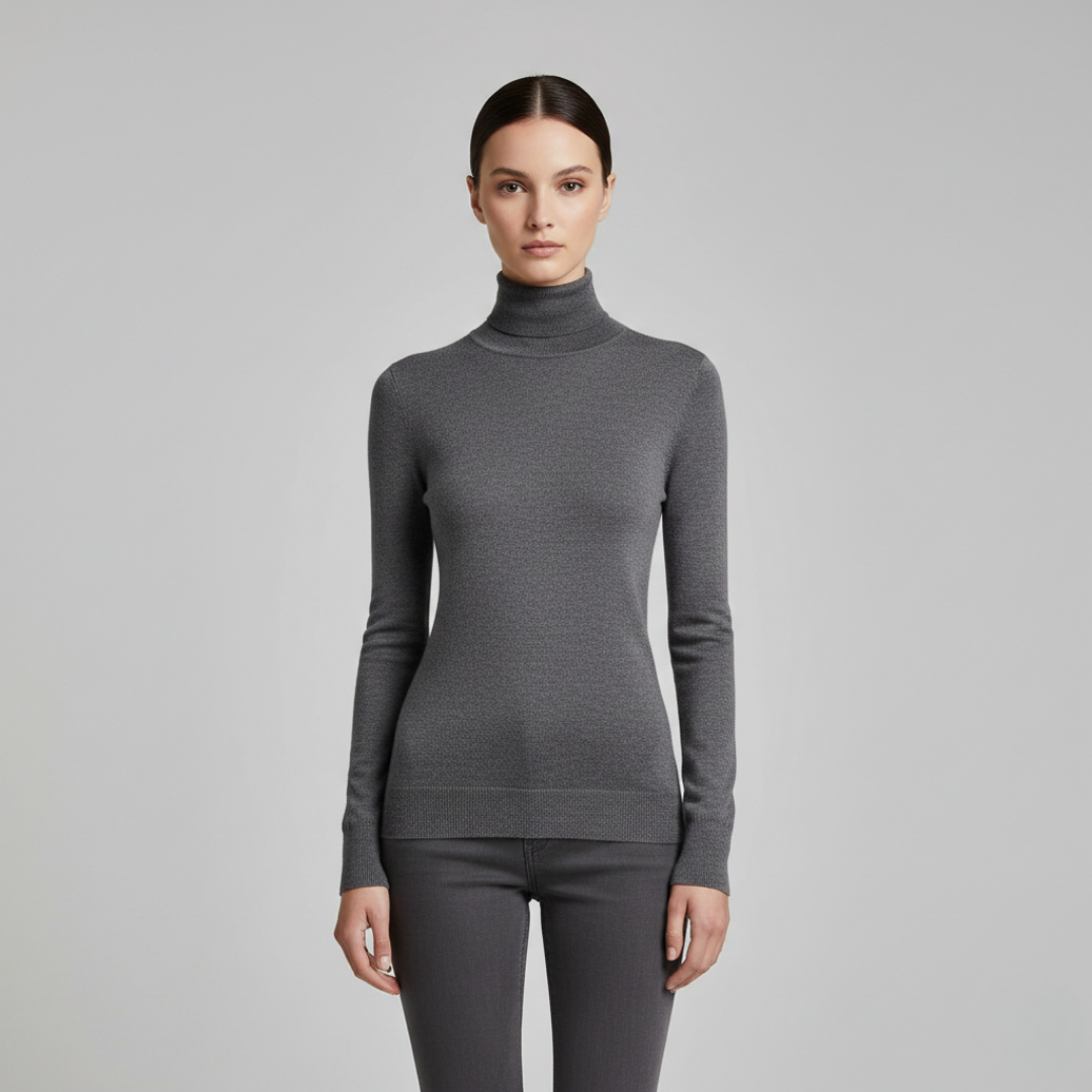 Women’s Fitted Turtleneck Knit Sweater