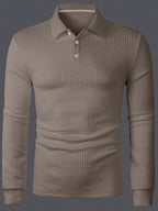 Men’s Textured Long Sleeve Henley Shirt