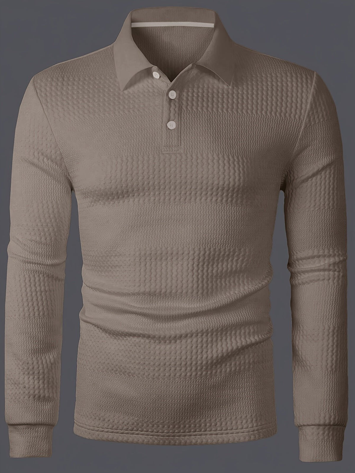 Men’s Textured Long Sleeve Henley Shirt