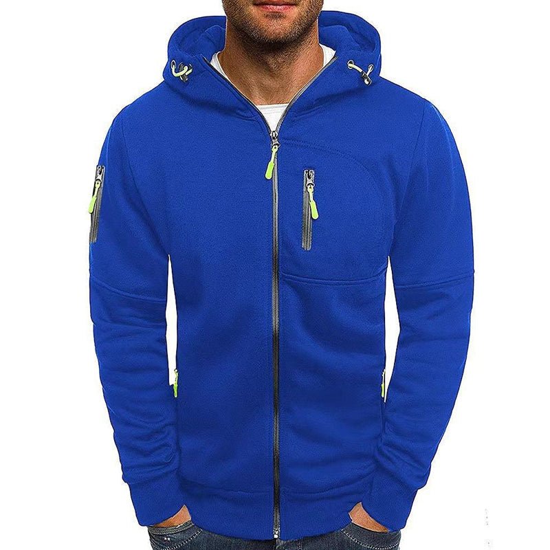 Men's Full-Zip Hoodie With Zippered Pockets