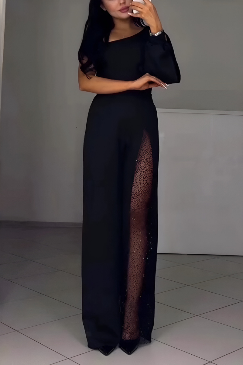 Women's One Shoulder Wide Leg Jumpsuit