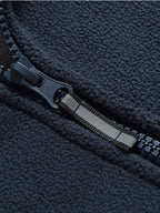 Men's Fleece Zip-Up Jacket with Stand Collar