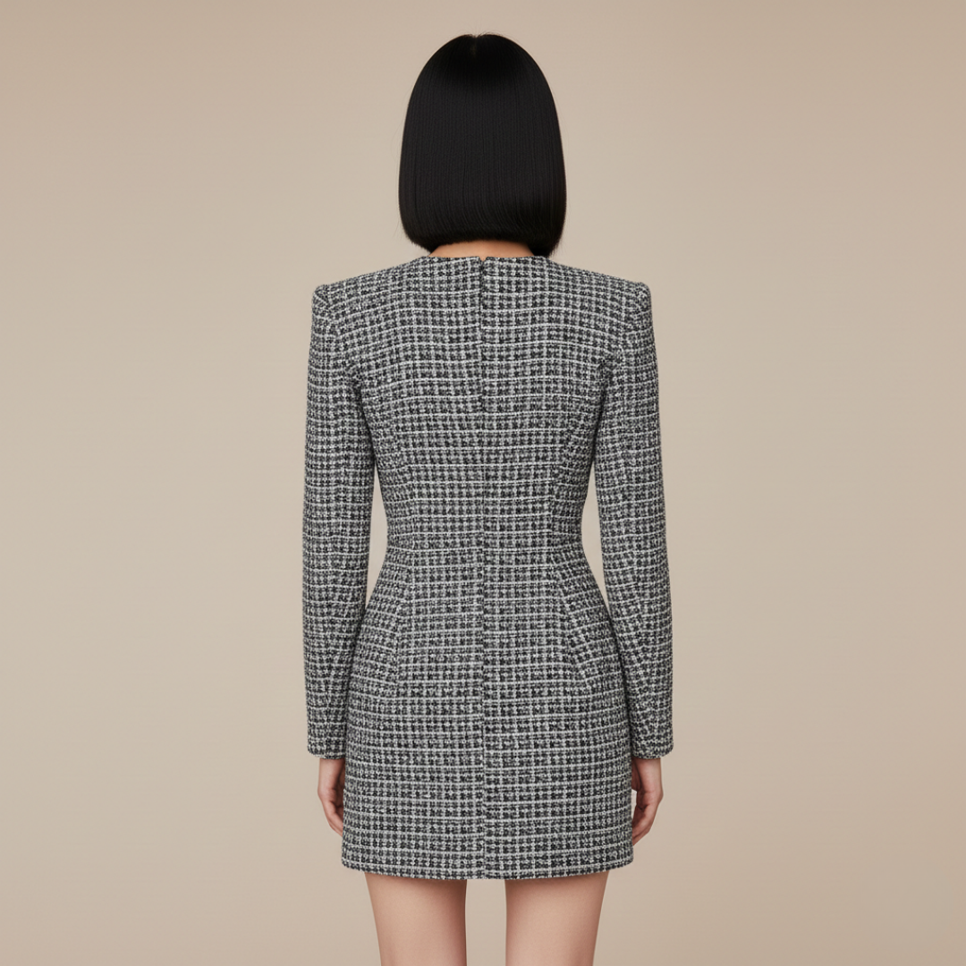 Women’s Structured Check Mini Dress
