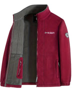 Men's Fleece Zip-Up Jacket with Stand Collar