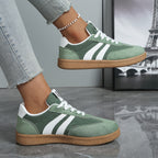 Women's Retro Low-Top Sneakers with Side Stripes