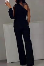 Women's One Shoulder Wide Leg Jumpsuit
