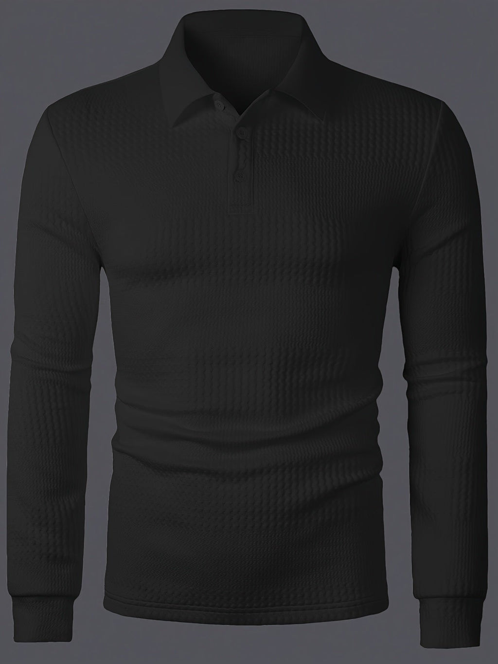Men’s Textured Long Sleeve Henley Shirt
