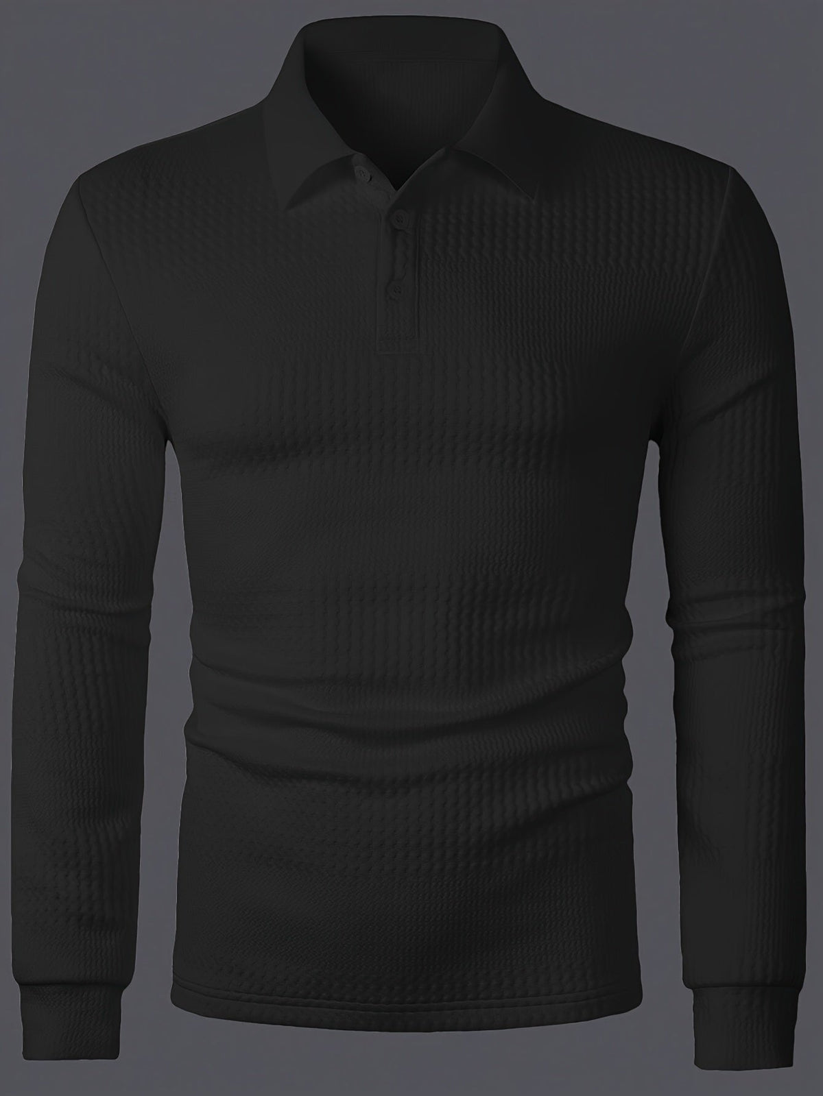 Men’s Textured Long Sleeve Henley Shirt