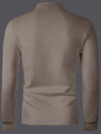 Men’s Textured Long Sleeve Henley Shirt