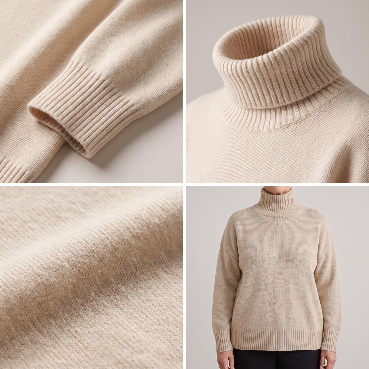 Women's Oversized Knit Turtleneck Sweater