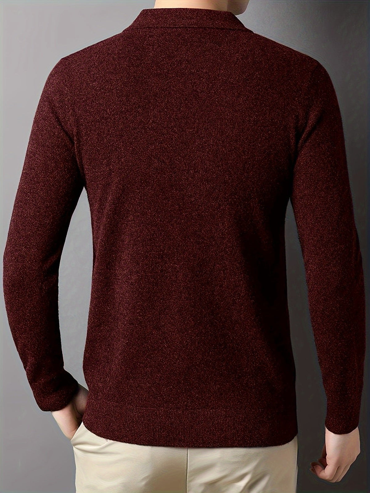 Men’s Long Sleeve Polo Shirt with Buttons