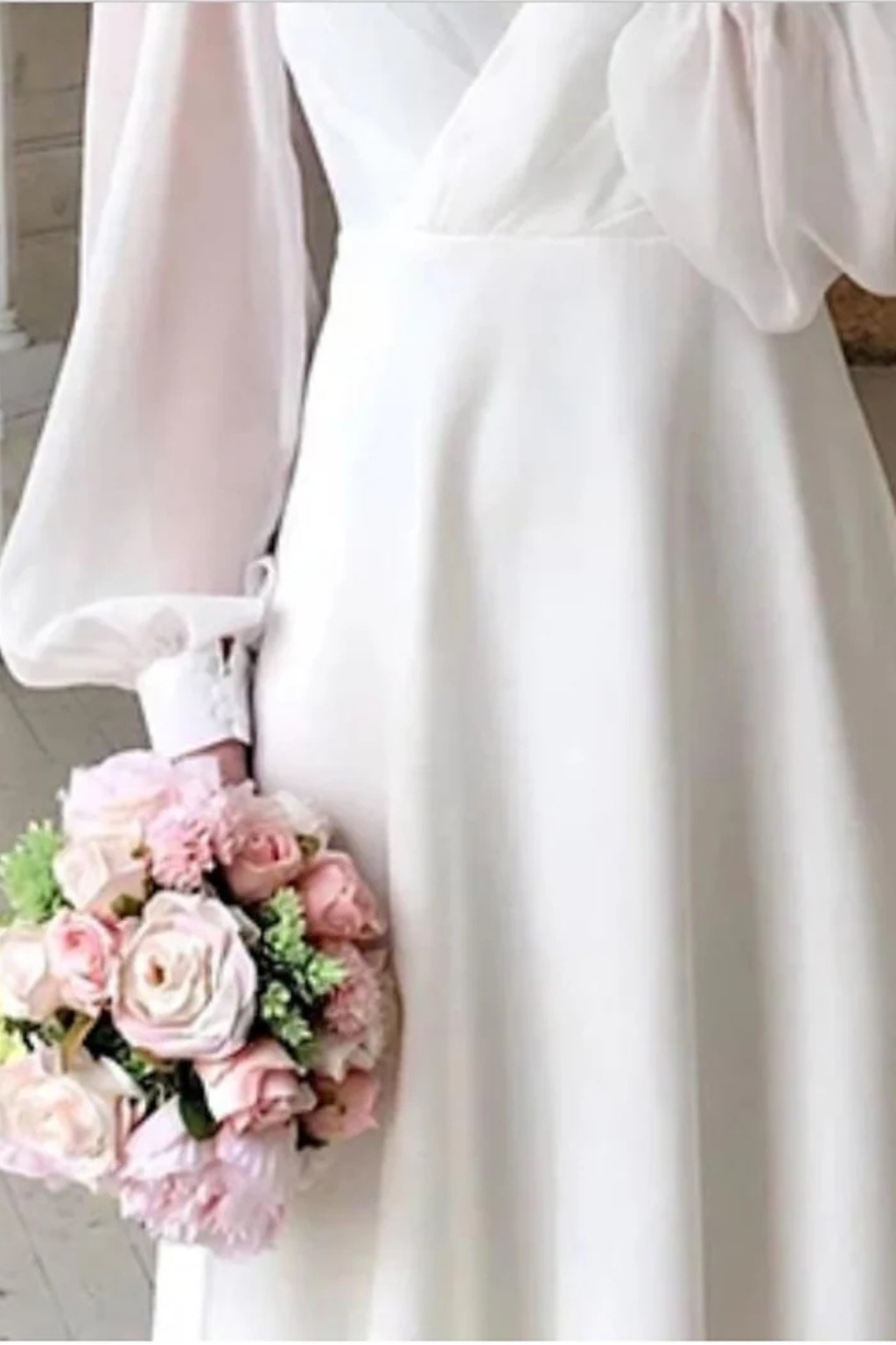 Women’s V-Neck Long Sleeve Midi Dress