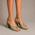 Women's Knotted Block Heel Sandals