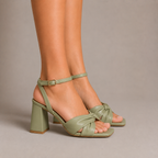 Women's Knotted Block Heel Sandals