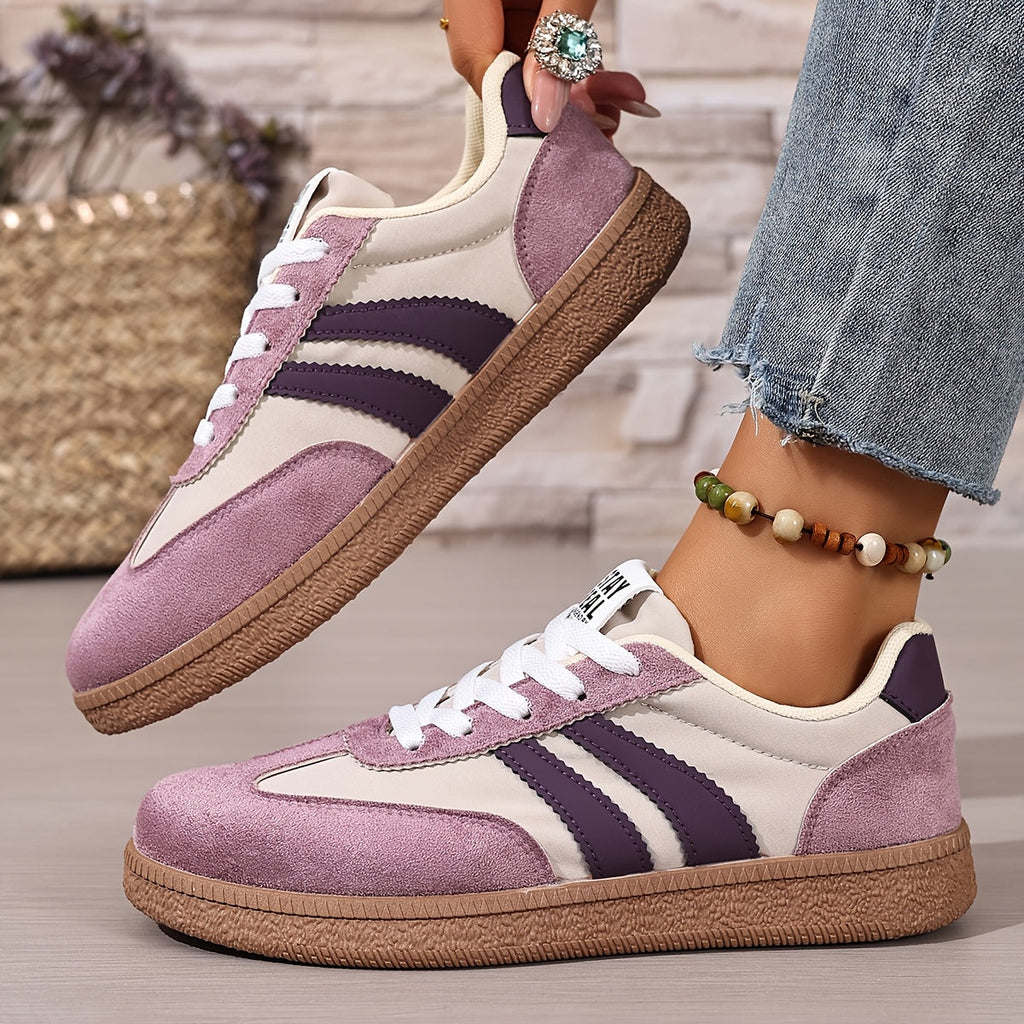 Women's Retro Low-Top Sneakers with Side Stripes
