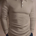 Men’s Textured Long Sleeve Henley Shirt