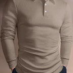 Men’s Textured Long Sleeve Henley Shirt
