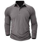 Men's Long Sleeve Polo Shirt With Collar