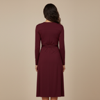 Women’s Long-Sleeve Wrap Midi Dress