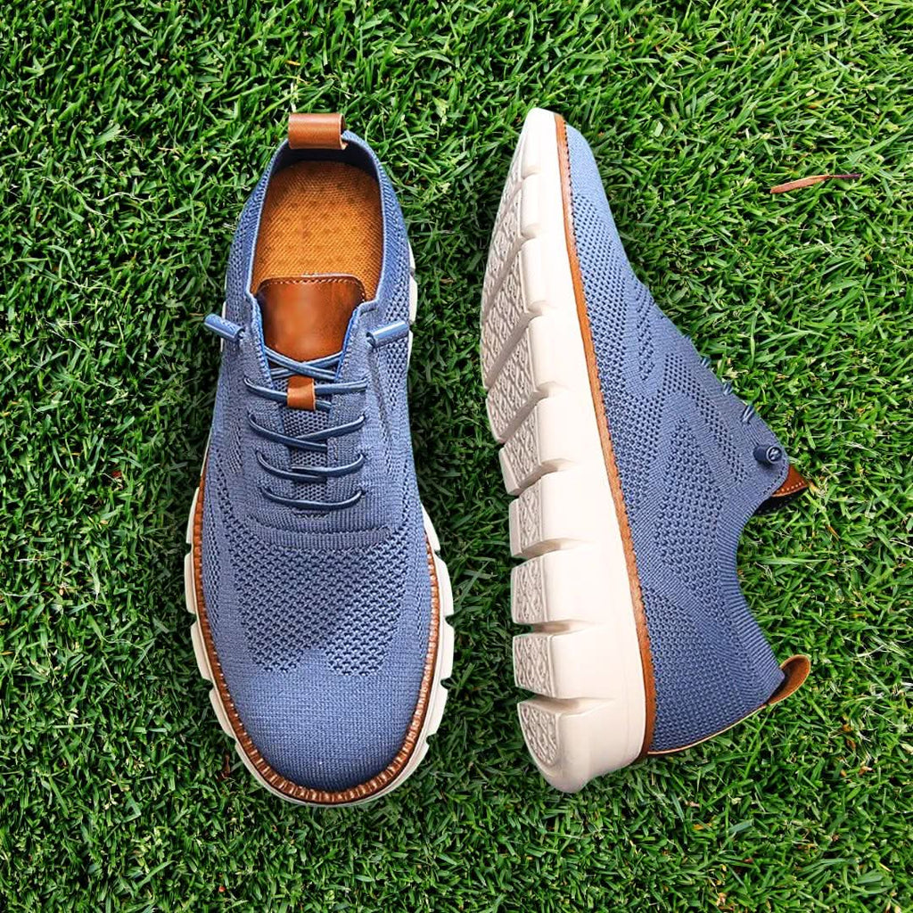 Men's Knit Lace-Up Sneakers with Flexible Sole