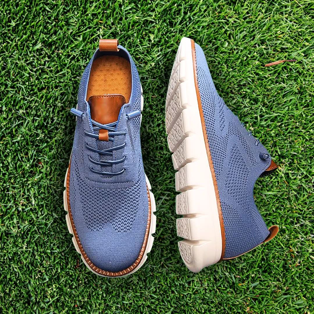 Men's Knit Lace-Up Sneakers with Flexible Sole