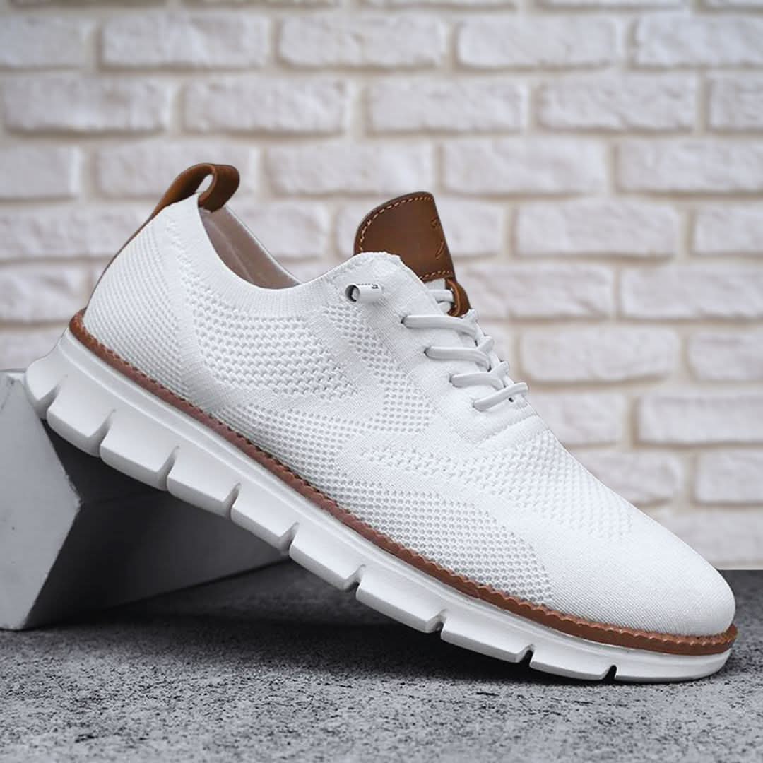 Men's Knit Lace-Up Sneakers with Flexible Sole