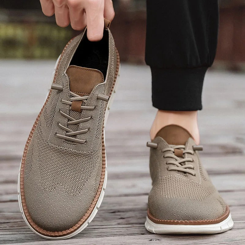 Men's Textured Knit Sneakers with Segmented Soles