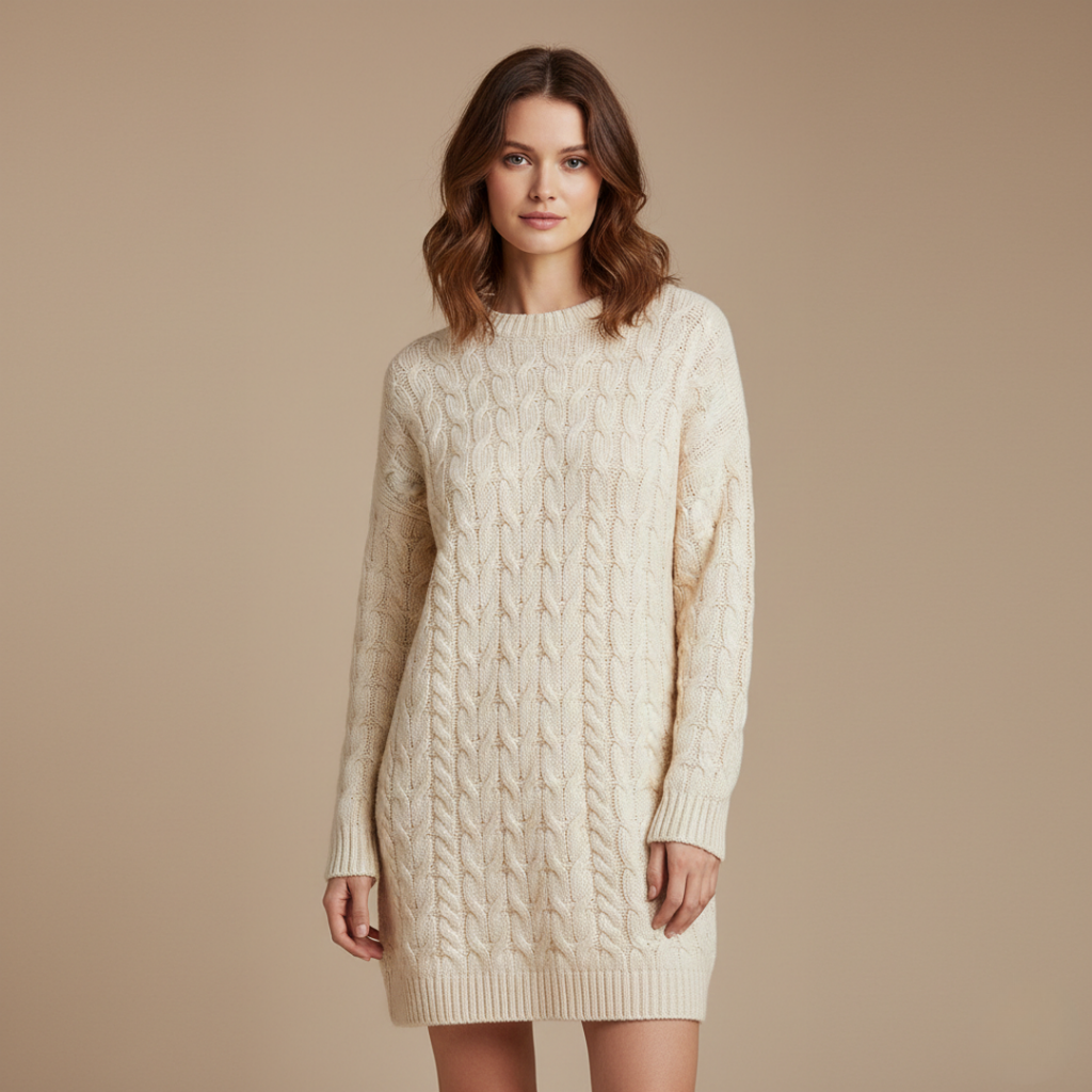 Women’s Cable Knit Mini Sweater Dress