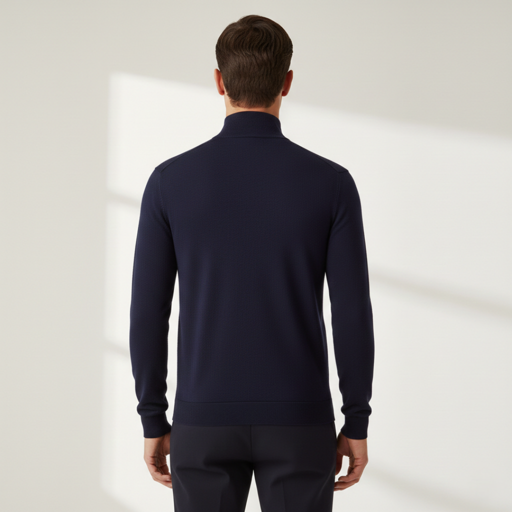 Men's Quarter Zip Mock Neck Sweater