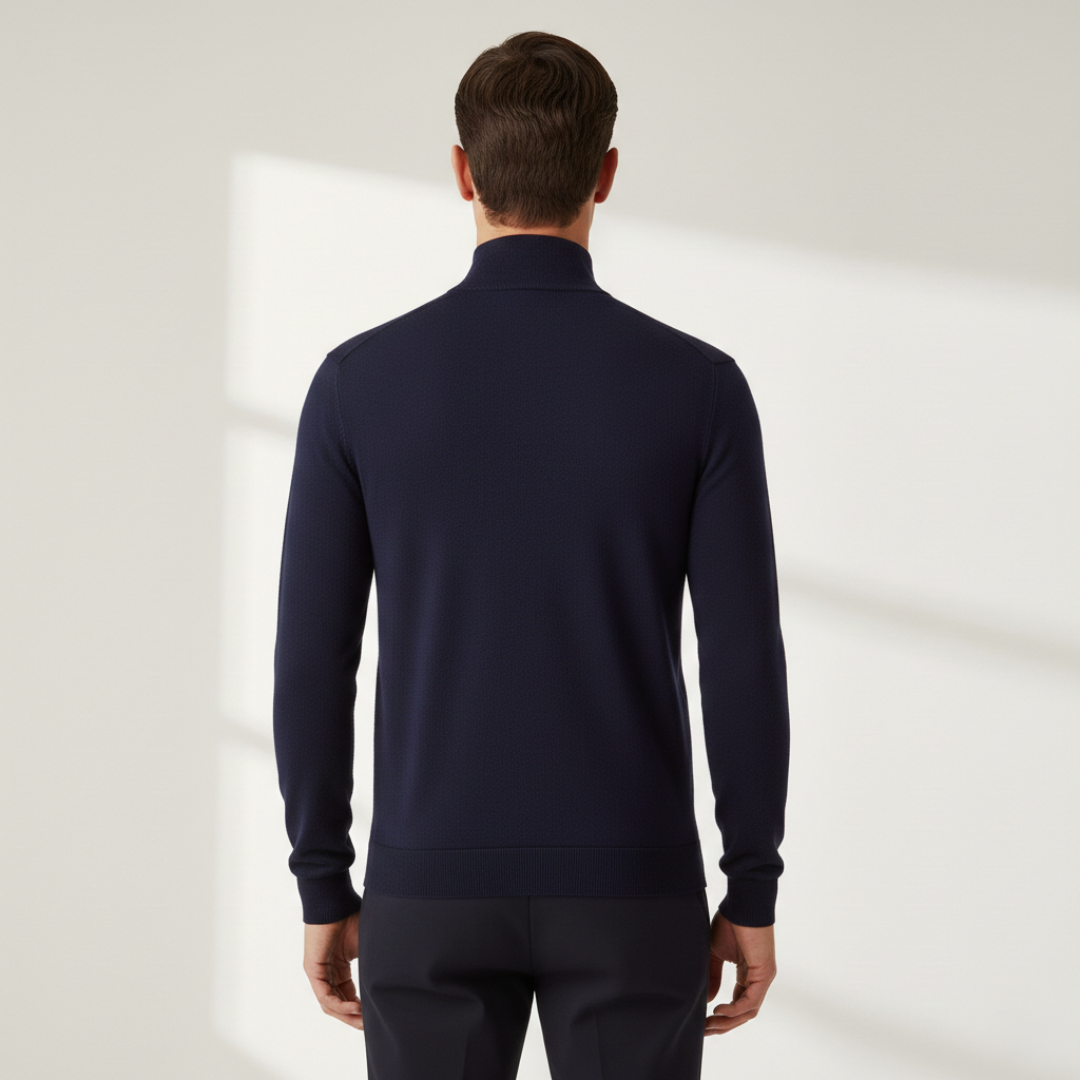 Men's Quarter Zip Mock Neck Sweater