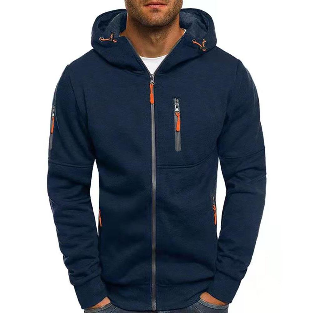 Men's Full-Zip Hoodie With Zippered Pockets