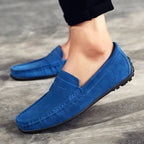 Men's Suede-Look Penny Loafers with Moc Toe