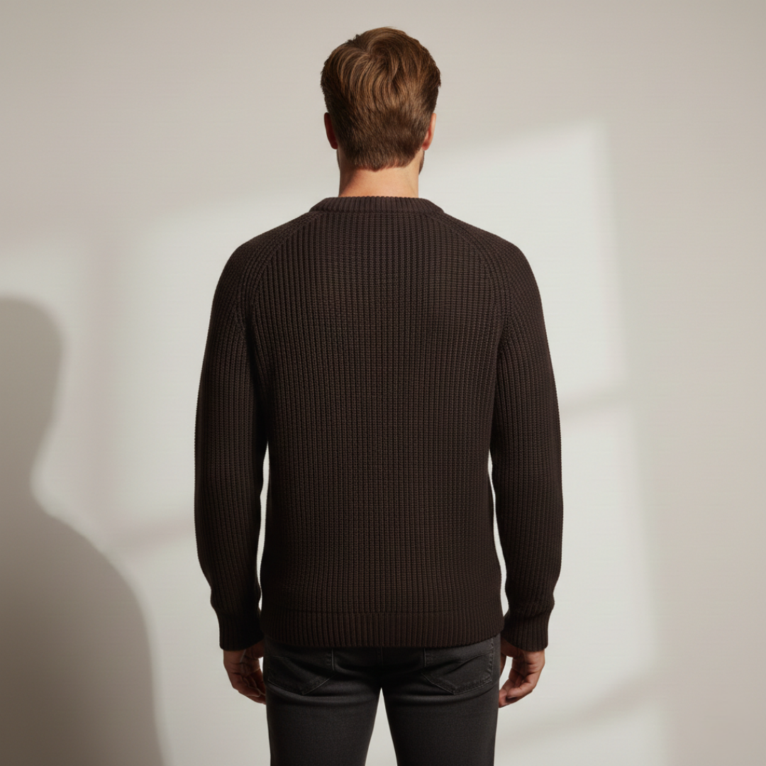 Men's Rib Knit Crew Neck Sweater