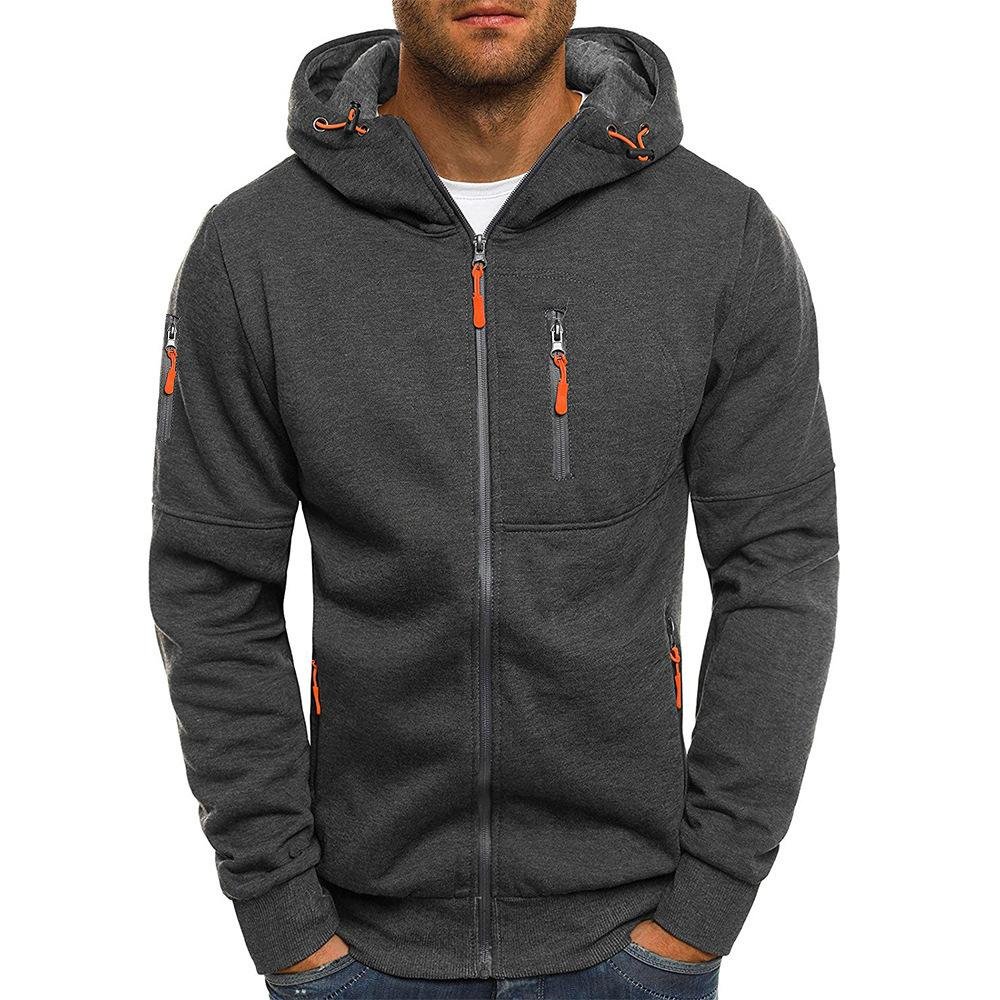 Men's Full-Zip Hoodie With Zippered Pockets