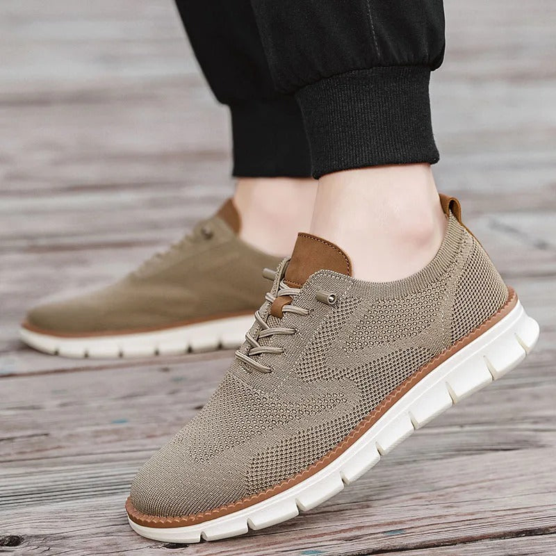 Men's Textured Knit Sneakers with Segmented Soles