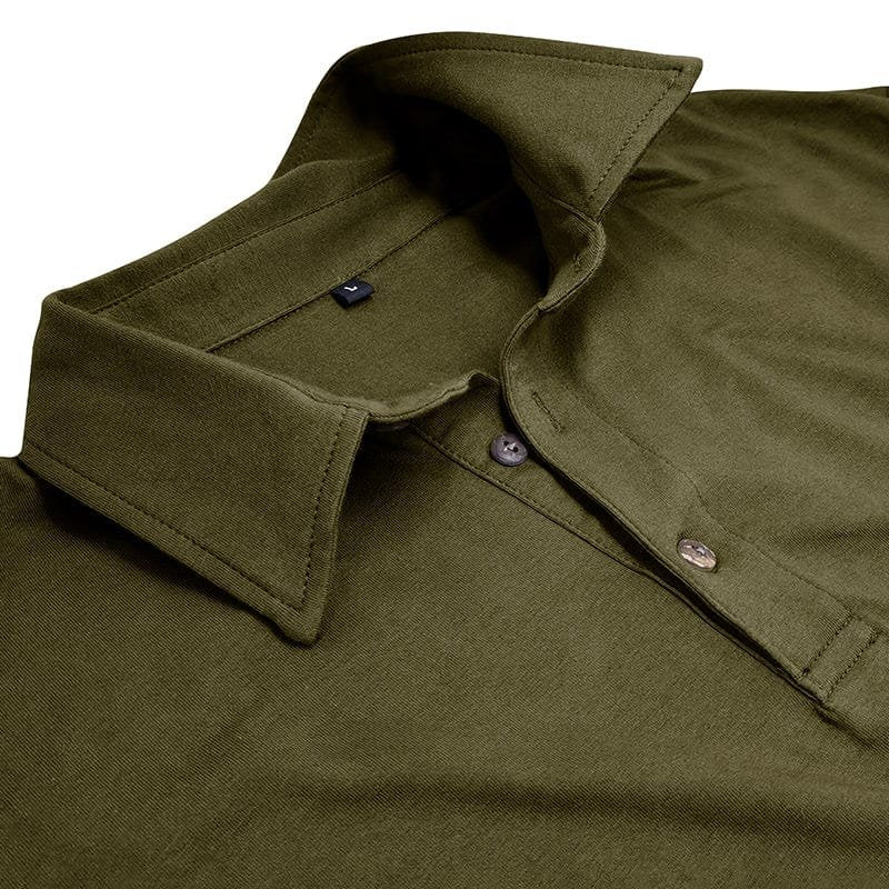 Men's Long Sleeve Polo Shirt With Collar
