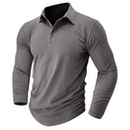 Men's Long Sleeve Polo Shirt With Collar