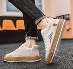 Men's Casual Lace-Up Sneakers with Textured Uppers